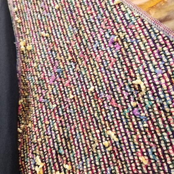 Vintage Jacket Women M Patchwork Colorful Chenille Velvet Art to Wear Hippie - Picture 11 of 11